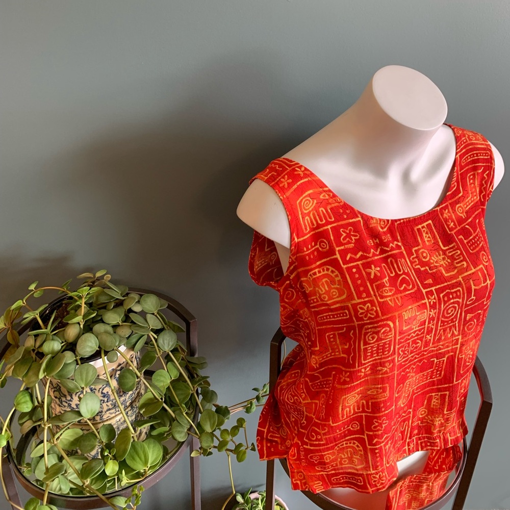 orange graphic tank